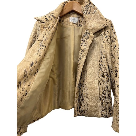 Erin London Faux Leather Snake Print Jacket Coat - Picture 5 of 10